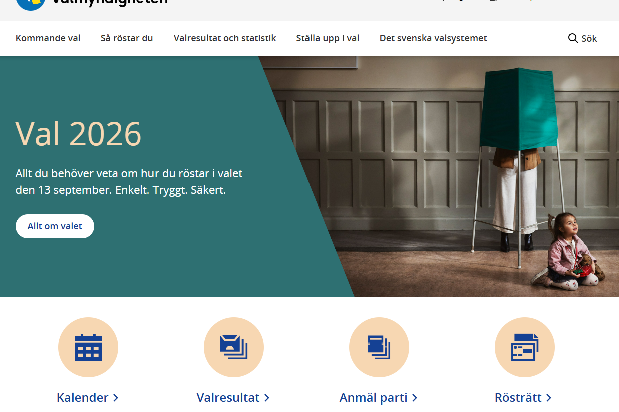 Val.se avbild av webbplats.